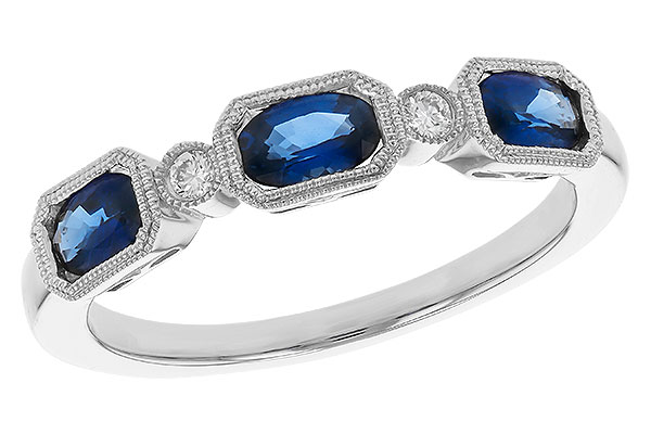 B329-47865: LDS WED RG .72 SAPPHIRE .77 TGW (4x3MM SAPP)