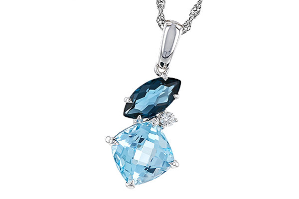 M329-49637: NECKLACE 2.37 TW BLUE TOPAZ 2.40 TGW